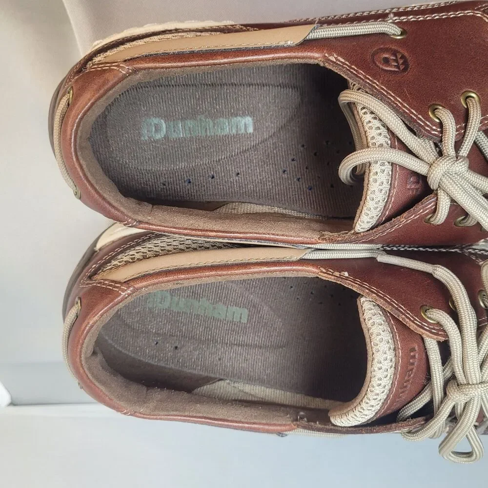 Dunham Men's Captain Brown Leather Vented Boat 8.5 Shoes MCN410BR Excellent